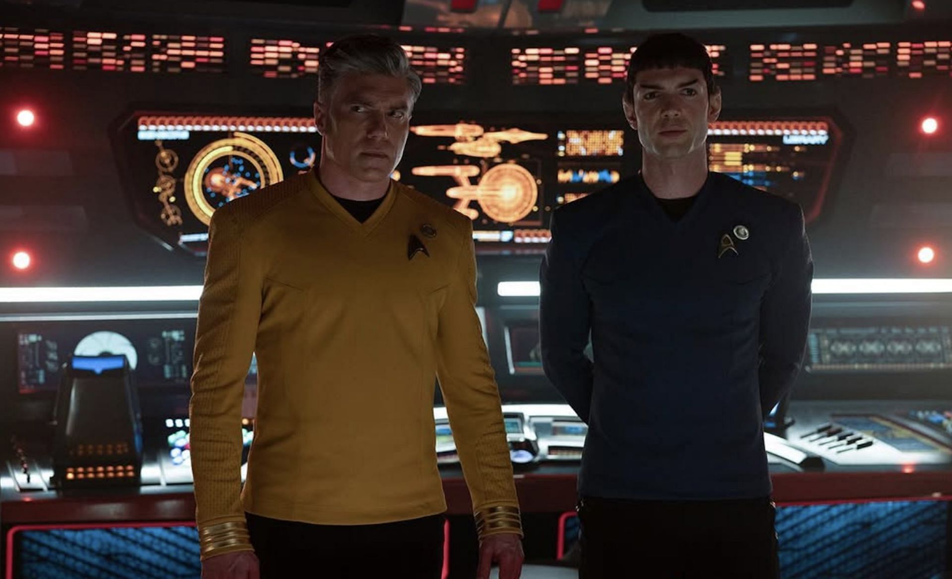 Pike and Spock in Strange New Worlds. Image via Instagram/@ansonmount
